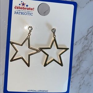 Gold with diamond star earrings!